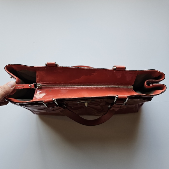 Coach Coral Peach Patent leather Coach Tote Handbag Purse - Picture 11 of 13